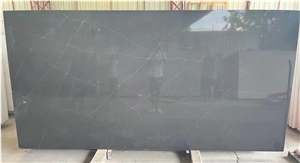 Artificial Black Quartz Slabs Tiles B1113