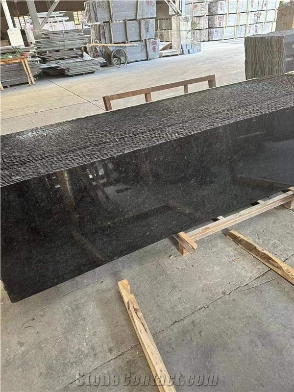 Angola Antique Black Polished Granite Floor Wall Slab Tiles