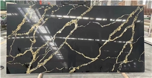 A1817C Black Quartz Slabs