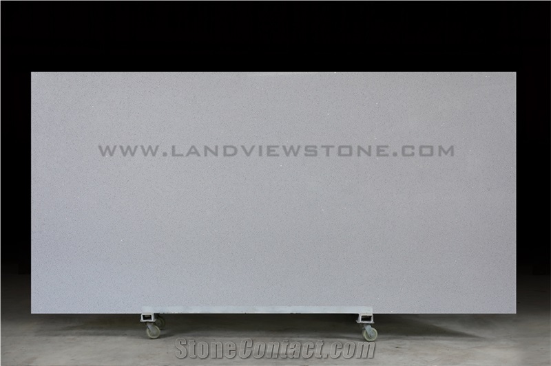 Sparkle Light Grey Mirror Quartz Slab