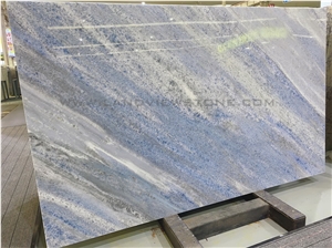 Bookmatched Blue Crystal- Cristalita Blue Marble Slabs