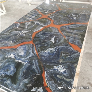 4*8Ft Customized Design Interior Black Artificial Alabaster Wall Panel