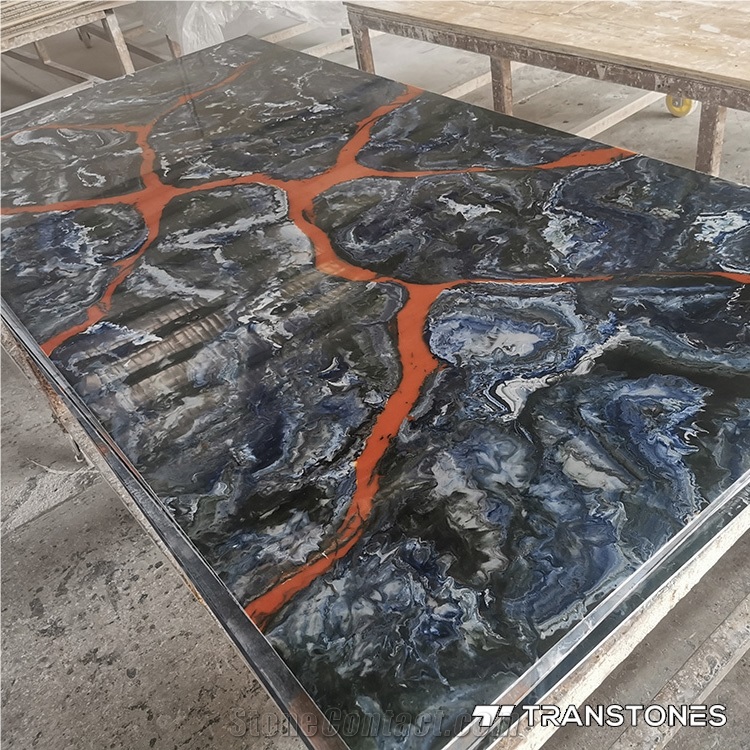 4*8Ft Customized Design Interior Black Artificial Alabaster Wall Panel