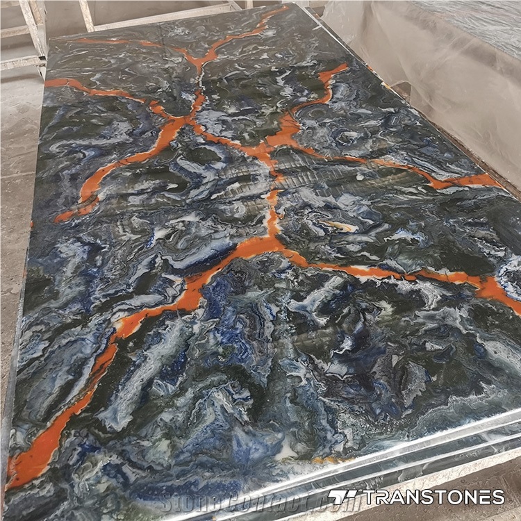 4*8Ft Customized Design Interior Black Artificial Alabaster Wall Panel