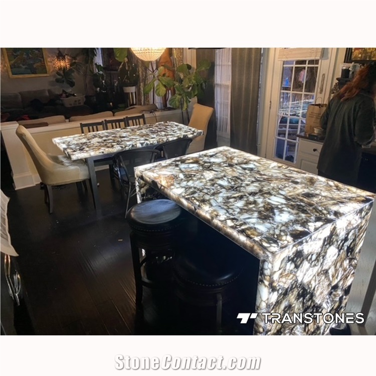 Artificial Stone Backlit Alabaster For Kitchen Island