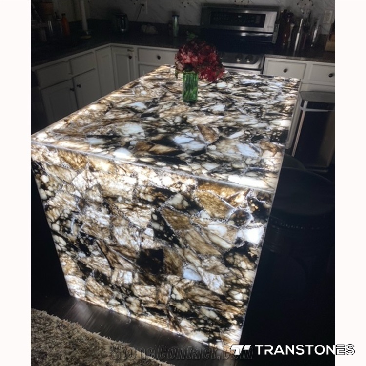 Artificial Stone Backlit Alabaster For Kitchen Island