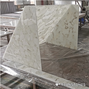 Artificial Stone Customize Size Translucent White Alabaster Bar Top