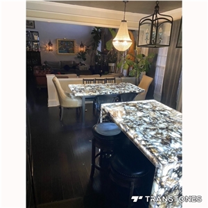 Black Onyx Marble Stone  Backlit Kitchen Island Home Decor