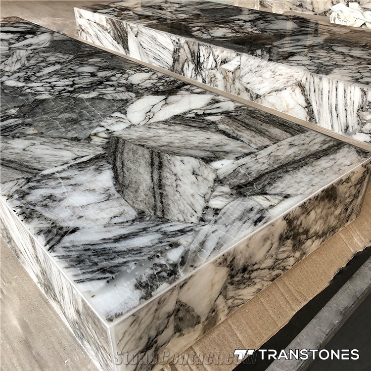 Black Onyx Marble Stone  Backlit Kitchen Island Home Decor
