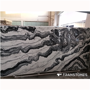 Black &White Alabaster Artificial Stone Wholesale Price Economic Stone