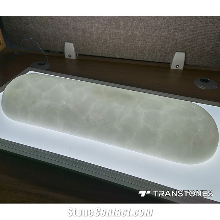 Boat Shape Lighting Box Flexible Stone Translucent Alabaster