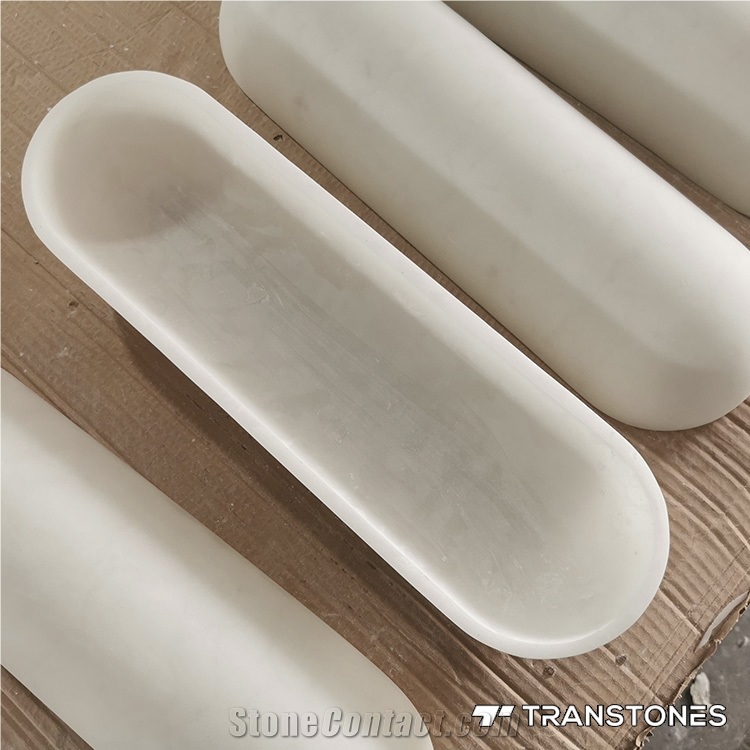 Boat Shape Lighting Box Flexible Stone Translucent Alabaster