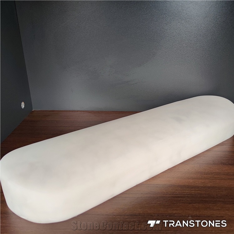 Curving Wall Lamp White Artificial Stone Customized Lighting