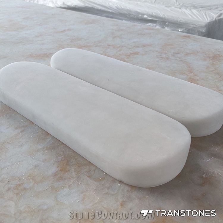 Curving Wall Lamp White Artificial Stone Customized Lighting