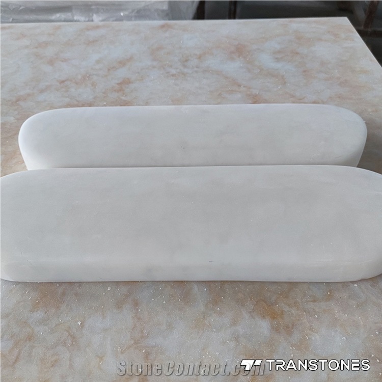 Curving Wall Lamp White Artificial Stone Customized Lighting