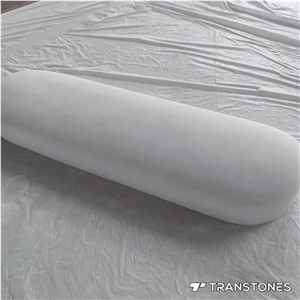 Curving Wall Lamp White Artificial Stone Customized Lighting
