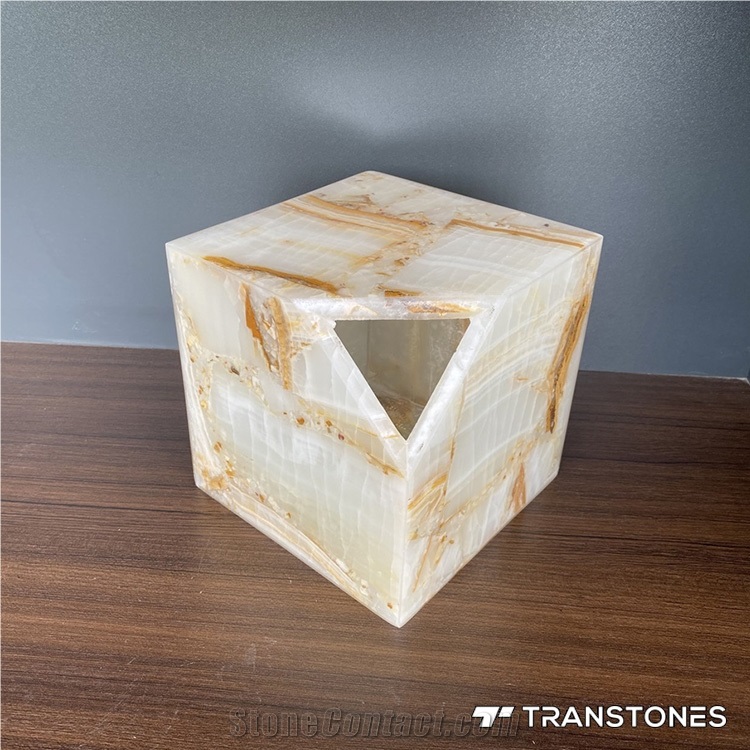 Decorative Lighting Box Artificial Onyx Interlayer Warm White