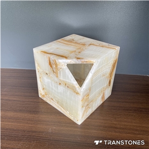 Decorative Lighting Box Artificial Onyx Interlayer Warm White