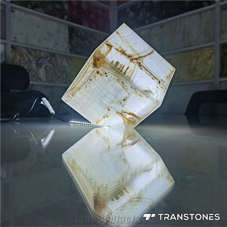 Decorative Lighting Box Artificial Onyx Interlayer Warm White