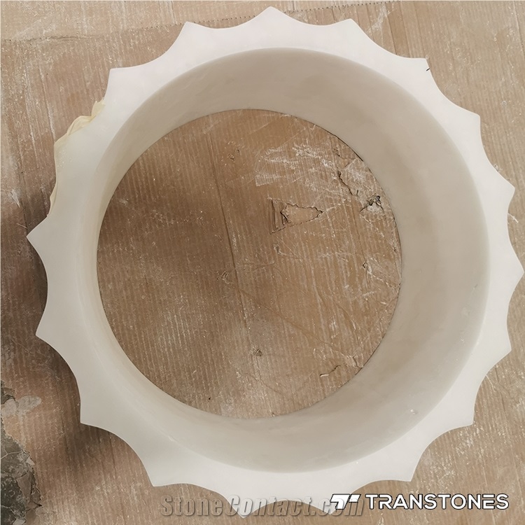 Faux White Quartz For Gear Shape Lighting Box Good Rate