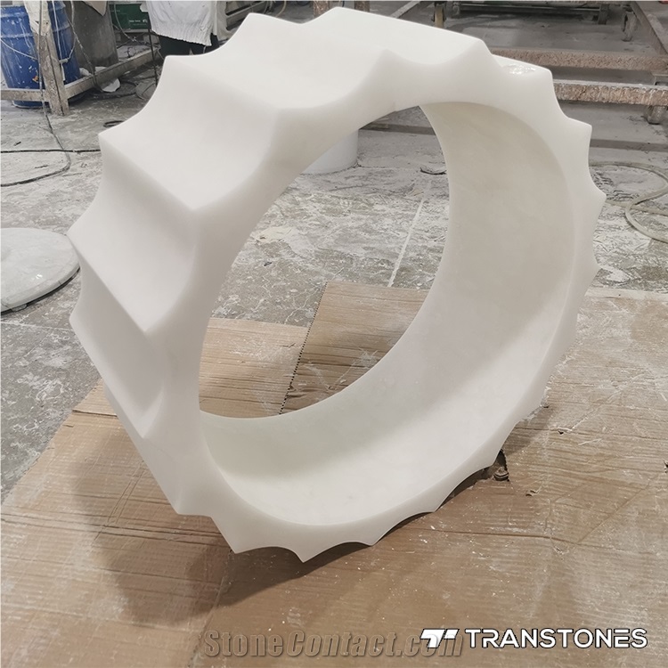 Faux White Quartz For Gear Shape Lighting Box Good Rate