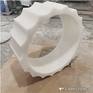 Faux White Quartz For Gear Shape Lighting Box Good Rate