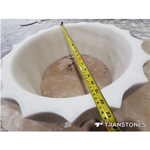 Faux White Quartz For Gear Shape Lighting Box Good Rate