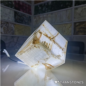 Hotel Lobby Decor Translucent Lampshade White Artificial Onyx