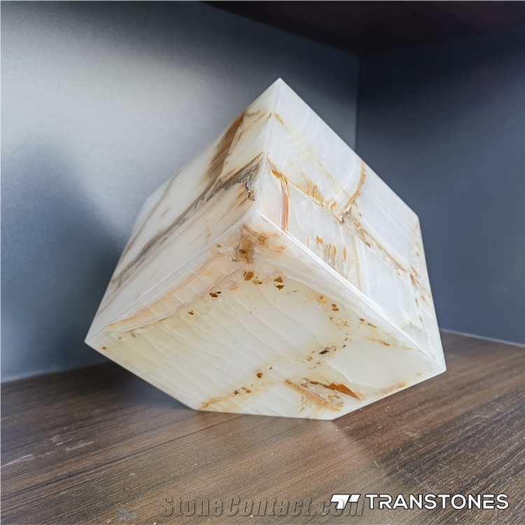 Hotel Lobby Decor Translucent Lampshade White Artificial Onyx