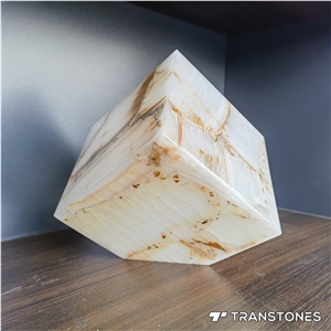 Hotel Lobby Decor Translucent Lampshade White Artificial Onyx