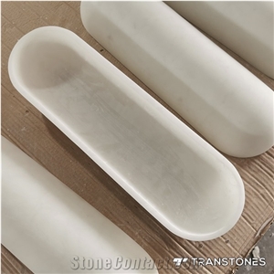 Translucent Honed Customized Size Boat Shape Alabaster Light