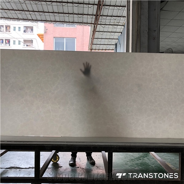 Translucent Honed White Curved Artificial Alabaster Wall Panel