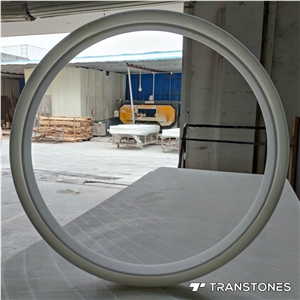 White Pendant Double Ring Customized Ceiling Lamp Backlit