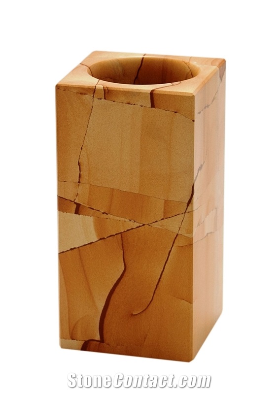 Jasper Stone Bathroom Set - Pakistan Teak Wood Sandstone Dispenser