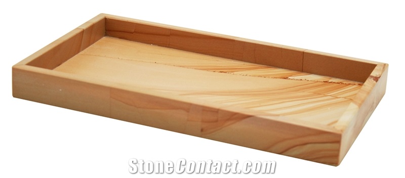 Jasper Stone Bathroom Set - Pakistan Teak Wood Sandstone Dispenser