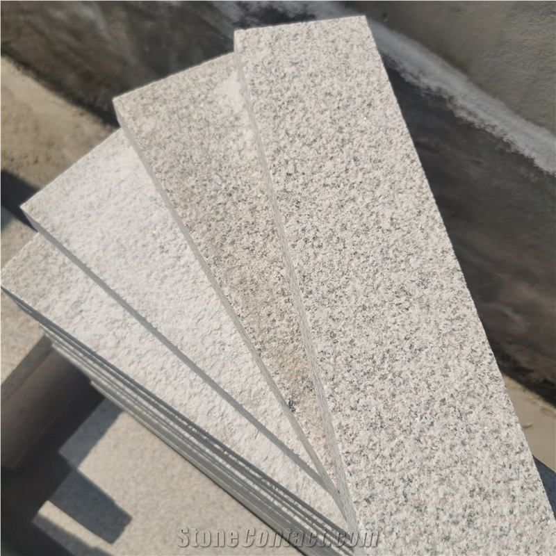 Cheap New G603 China Light Grey Bush Hammered Granite Tiles