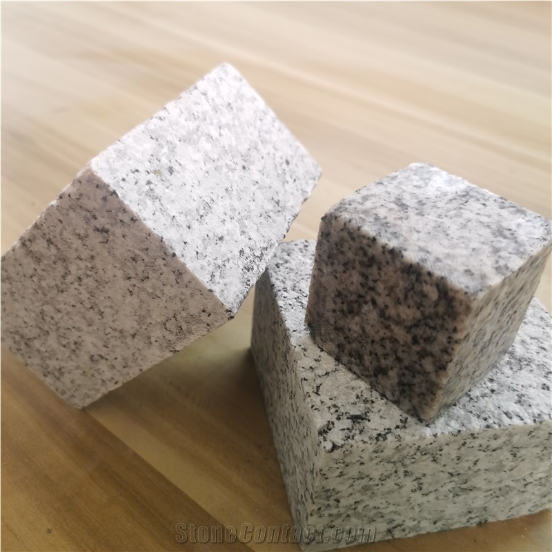 China New White G603 Cubes Granite Cobblestone For Sell