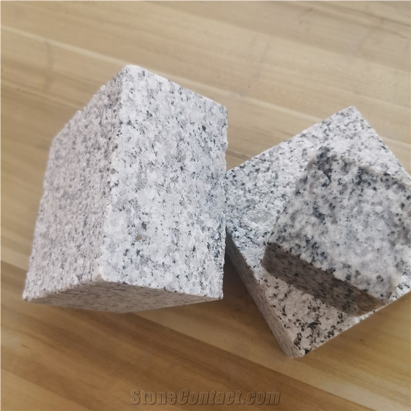 China New White G603 Cubes Granite Cobblestone For Sell