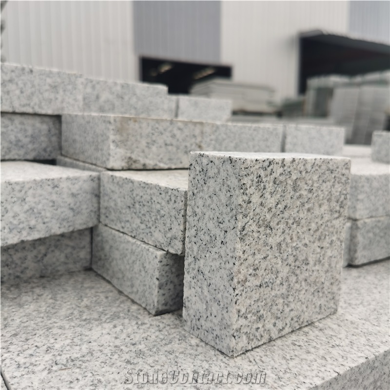 China White New G603 Flamed Granite  Cobble Pavers Stone