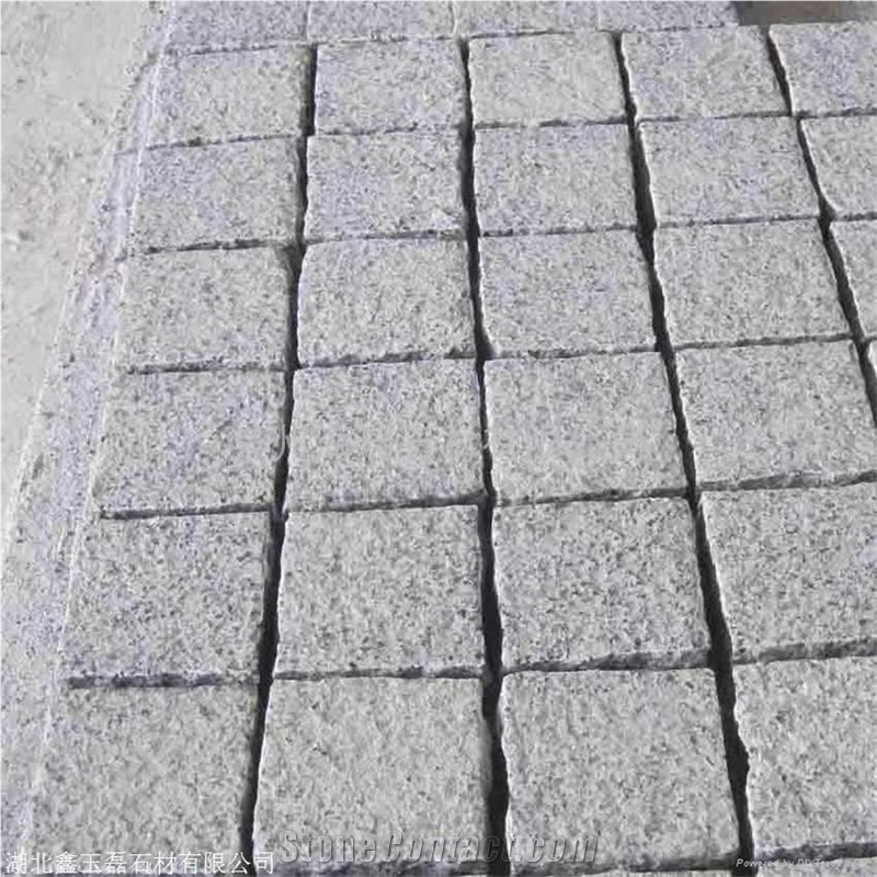 Flamed G602 Pangdang White Granite Cubes, Cobblestone