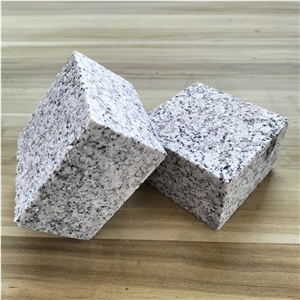 Flamed G602 Pangdang White Granite Cubes, Cobblestone