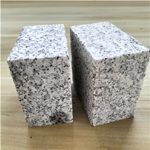 Flamed G602 Pangdang White Granite Cubes, Cobblestone