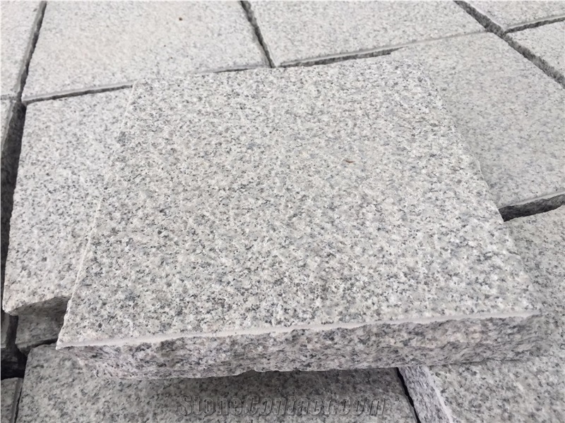 Flamed G602 Pangdang White Granite Cubes, Cobblestone
