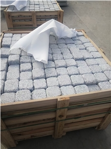 Flamed G602 Pangdang White Granite Cubes, Cobblestone