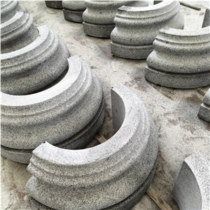Light Grey New G603 Granite Round Flamed Column Base