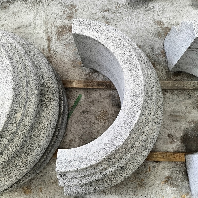 Light Grey New G603 Granite Round Flamed Column Base