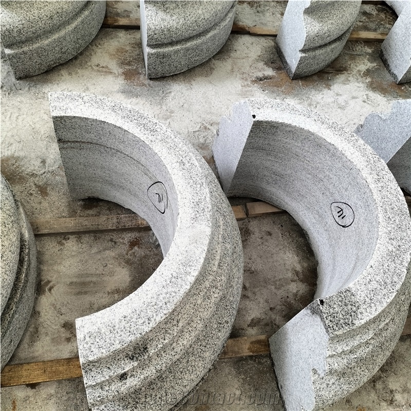 Light Grey New G603 Granite Round Flamed Column Base