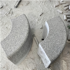 New Padang Light Granite G603 Flamed Curved Kerbstone