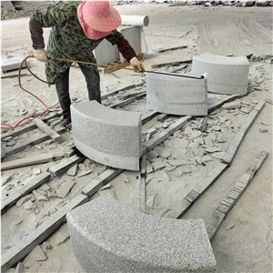 New Padang Light Granite G603 Flamed Curved Kerbstone