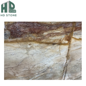 Natural Golden Luxury Quartzite Slab For Wall